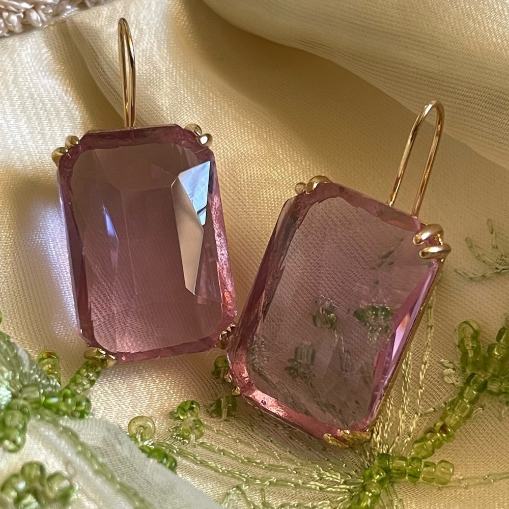 ✨Anthropologie Cecily Periwinkle Gemstone Earrings - Picture 11 of 11